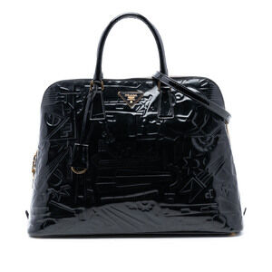 Pre-Loved Prada Embossed Patent Top Handle Bag